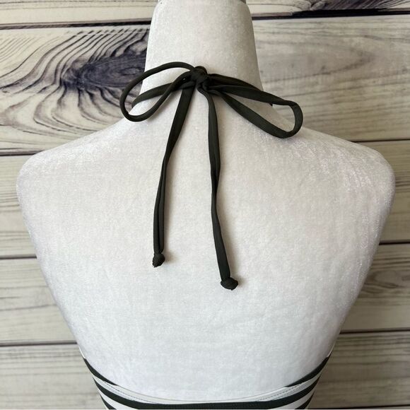 Michael Kors Green & White Striped Halter Tank Swim Suit Top - Picture 6 of 8